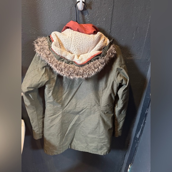 Columbia Green and Burnt Orange Interchnage Ski Snow Jacket Weather-Resistant - Picture 5 of 6